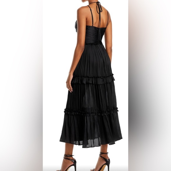 Black AQUA Halter Satin Dress - Size XL - Picture 2 of 9